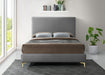 Geri Grey Velvet King Bed - Bargain Furniture (Detroit, MI)