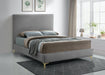 Geri Grey Velvet King Bed - Bargain Furniture (Detroit, MI)