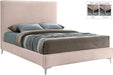 Geri Pink Velvet King Bed - Bargain Furniture (Detroit, MI)