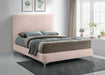 Geri Pink Velvet King Bed - Bargain Furniture (Detroit, MI)
