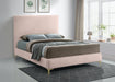 Geri Pink Velvet King Bed - Bargain Furniture (Detroit, MI)