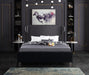 Ghost Black Velvet Queen Bed - Bargain Furniture (Detroit, MI)