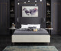 Ghost Cream Velvet Queen Bed - Bargain Furniture (Detroit, MI)