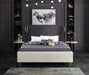 Ghost Cream Velvet Queen Bed - Bargain Furniture (Detroit, MI)