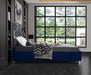 Ghost Navy Velvet Queen Bed - Bargain Furniture (Detroit, MI)