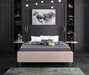 Ghost Pink Velvet King Bed - Bargain Furniture (Detroit, MI)