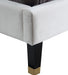 Harlie Cream Velvet Twin Bed - Bargain Furniture (Detroit, MI)