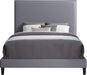Harlie Grey Velvet Queen Bed - Bargain Furniture (Detroit, MI)