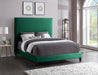 Harlie Green Velvet King Bed - Bargain Furniture (Detroit, MI)