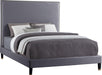 Harlie Grey Velvet Queen Bed - Bargain Furniture (Detroit, MI)