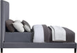 Harlie Grey Velvet Queen Bed - Bargain Furniture (Detroit, MI)