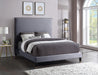 Harlie Grey Velvet Queen Bed - Bargain Furniture (Detroit, MI)
