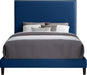 Harlie Navy Velvet King Bed - Bargain Furniture (Detroit, MI)