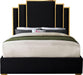 Hugo Black Velvet Queen Bed - Bargain Furniture (Detroit, MI)