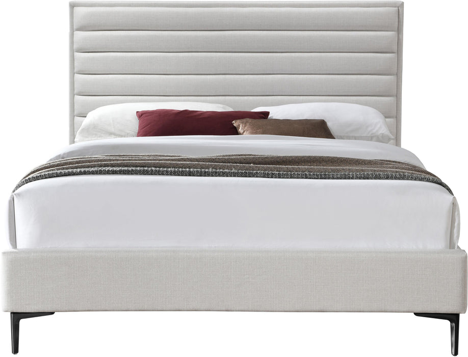 Hunter Cream Linen Queen Bed - Bargain Furniture (Detroit, MI)