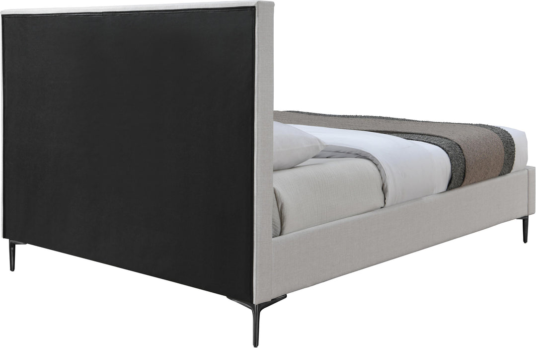 Hunter Cream Linen Queen Bed - Bargain Furniture (Detroit, MI)