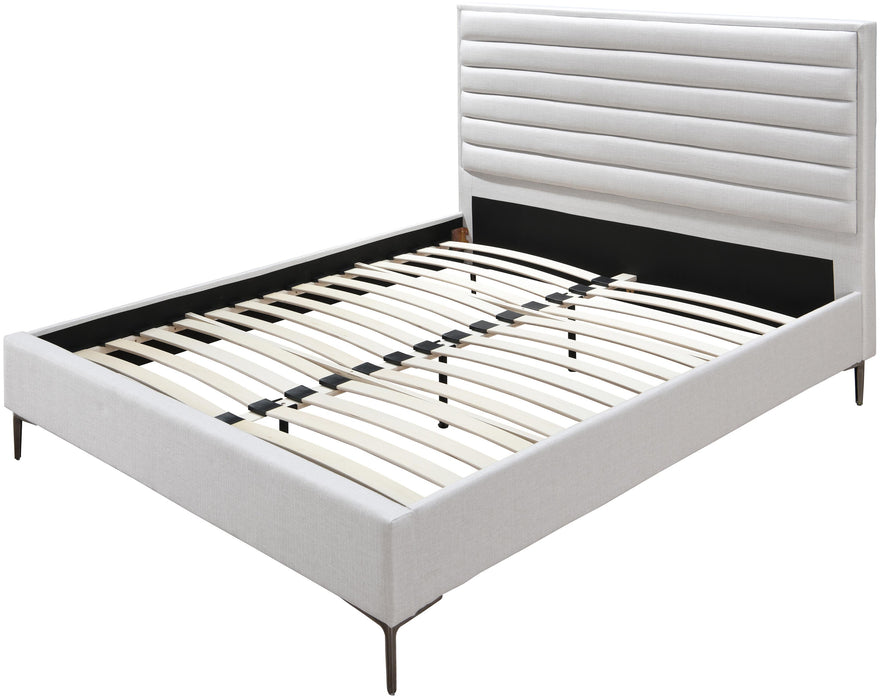 Hunter Cream Linen Queen Bed - Bargain Furniture (Detroit, MI)
