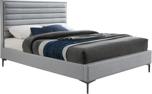 Hunter Grey Linen King Bed - Bargain Furniture (Detroit, MI)