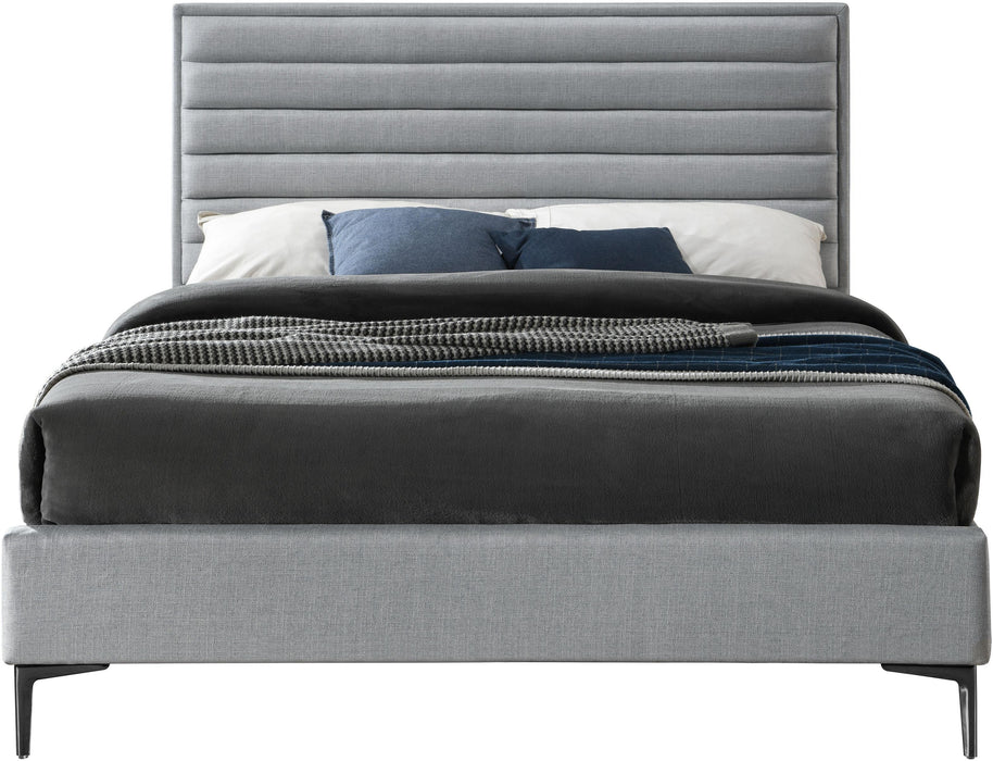 Hunter Grey Linen King Bed - Bargain Furniture (Detroit, MI)