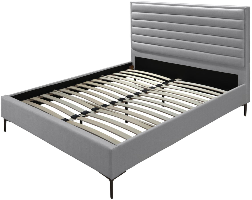 Hunter Grey Linen King Bed - Bargain Furniture (Detroit, MI)