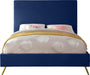 Jasmine Navy Velvet King Bed - Bargain Furniture (Detroit, MI)