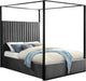 Jax Grey Velvet Queen Bed - Bargain Furniture (Detroit, MI)
