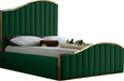 Jolie Green Velvet Queen Bed (3 Boxes) - Bargain Furniture (Detroit, MI)