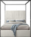 Jax Cream Velvet Queen Bed - Bargain Furniture (Detroit, MI)