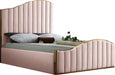 Jolie Pink Velvet Queen Bed (3 Boxes) - Bargain Furniture (Detroit, MI)