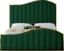 Jolie Green Velvet Queen Bed (3 Boxes) - Bargain Furniture (Detroit, MI)