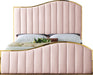 Jolie Pink Velvet Queen Bed (3 Boxes) - Bargain Furniture (Detroit, MI)