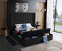 Kiki Black Velvet Queen Bed (3 Boxes) - Bargain Furniture (Detroit, MI)
