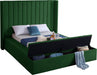 Kiki Green Velvet Queen Bed (3 Boxes) - Bargain Furniture (Detroit, MI)