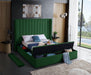 Kiki Green Velvet Queen Bed (3 Boxes) - Bargain Furniture (Detroit, MI)