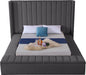 Kiki Grey Velvet Queen Bed (3 Boxes) - Bargain Furniture (Detroit, MI)