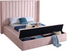 Kiki Pink Velvet Queen Bed (3 Boxes) - Bargain Furniture (Detroit, MI)