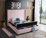 Kiki Pink Velvet Queen Bed (3 Boxes) - Bargain Furniture (Detroit, MI)
