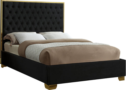 Lana Black Velvet King Bed - Bargain Furniture (Detroit, MI)
