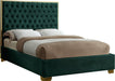 Lana Green Velvet King Bed - Bargain Furniture (Detroit, MI)