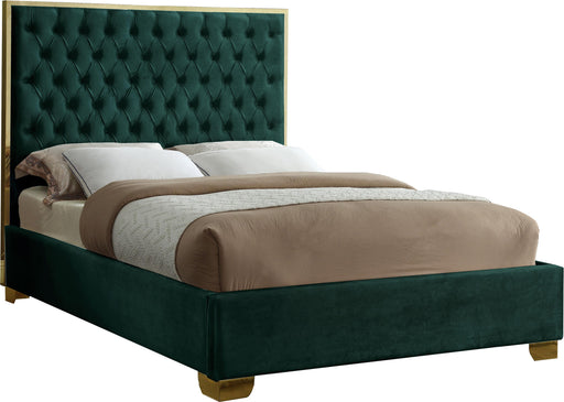 Lana Green Velvet King Bed - Bargain Furniture (Detroit, MI)
