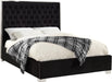 Lexi Black Velvet Queen Bed - Bargain Furniture (Detroit, MI)
