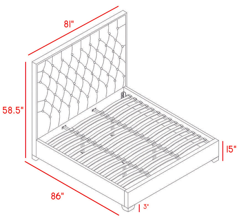 Lexi Grey Velvet King Bed - Bargain Furniture (Detroit, MI)
