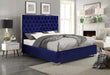 Lexi Navy Velvet King Bed - Bargain Furniture (Detroit, MI)