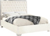 Lexi White Velvet Queen Bed - Bargain Furniture (Detroit, MI)