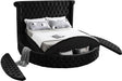 Luxus Black Velvet Queen Bed (3 Boxes) - Bargain Furniture (Detroit, MI)