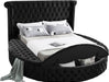 Luxus Black Velvet Queen Bed (3 Boxes) - Bargain Furniture (Detroit, MI)