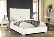 Lexi White Velvet King Bed - Bargain Furniture (Detroit, MI)