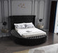 Luxus Black Velvet Queen Bed (3 Boxes) - Bargain Furniture (Detroit, MI)