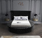 Luxus Black Velvet Queen Bed (3 Boxes) - Bargain Furniture (Detroit, MI)