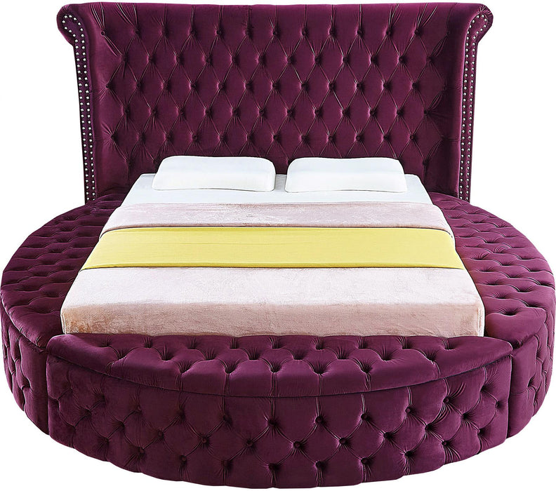 Luxus Purple Velvet King Bed